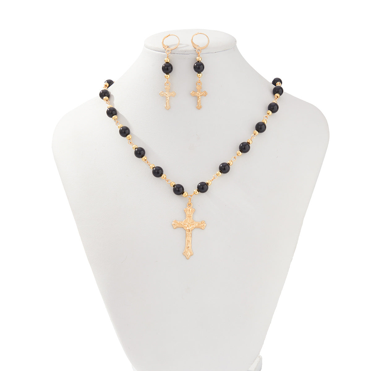 Wholesale Dark Gothic Punk Cross Stacked Necklace Clavicle Chain